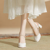 Tacones Preppy Hepburn de verano vacíos para mujer